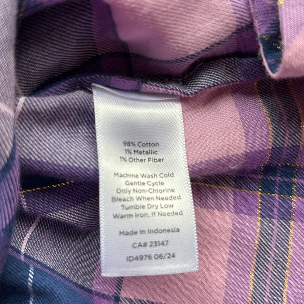 Talbots purple flannel with pizzazz - Picture 4 of 6